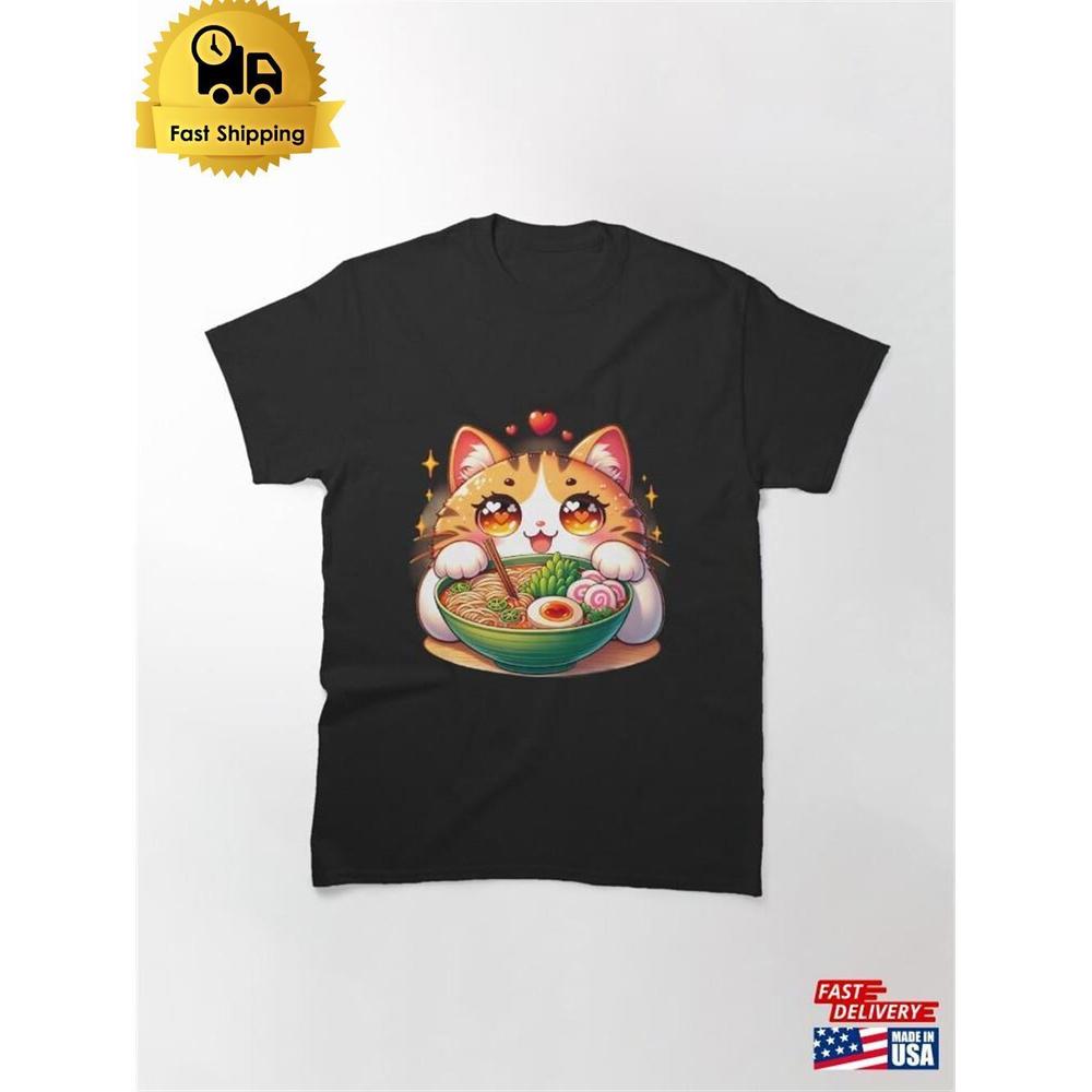Ramen Cat Kawaii Anime Lover Sweet Classic T-Shirt